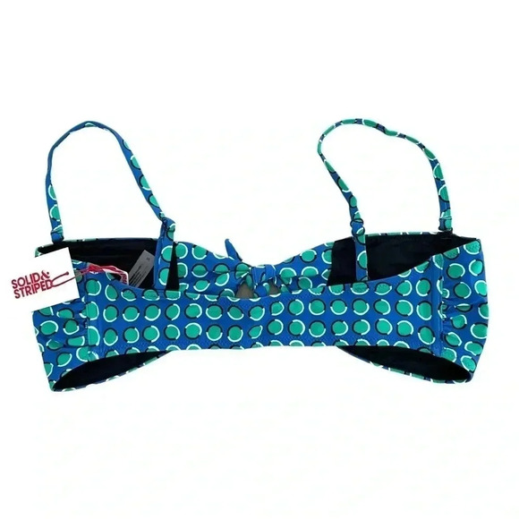 Solid & Striped The Roux Bikini Top Cobalt Blue Polka Dot - Picture 8 of 10